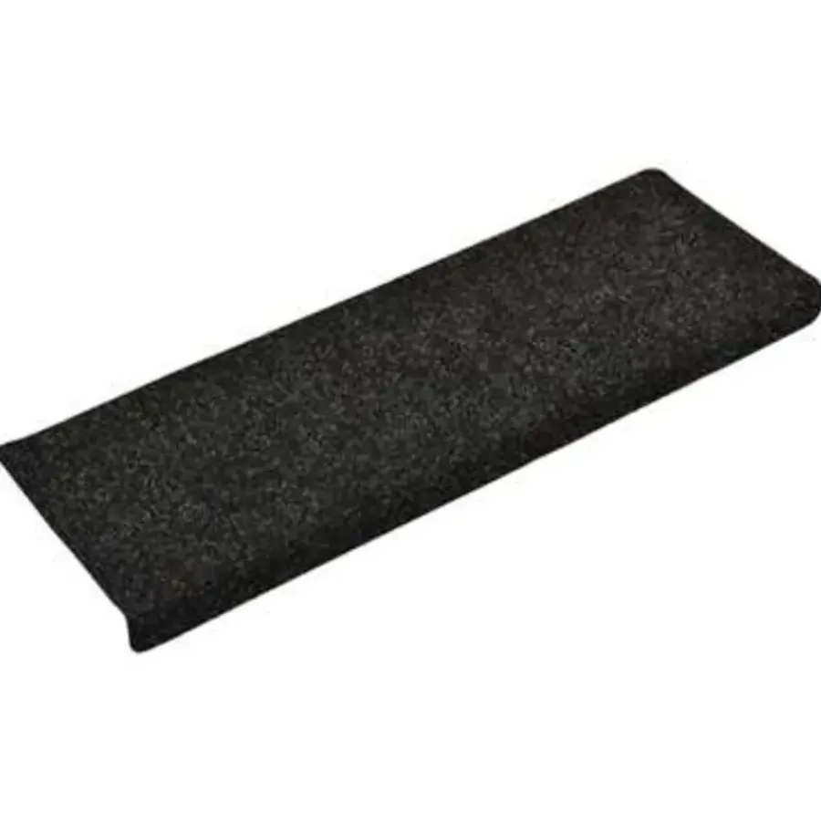 Trapmatten-vidaXL - Tapijt Traptrede - Zwart - Polypropyleen - 15 stuks