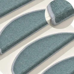 vidaXL - Tapijt Traptrede - Blauw - Polypropyleen
