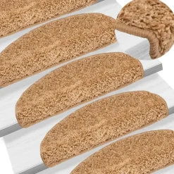 Trapmatten-vidaXL - Tapijt Traptrede - Beige - Polypropyleen
