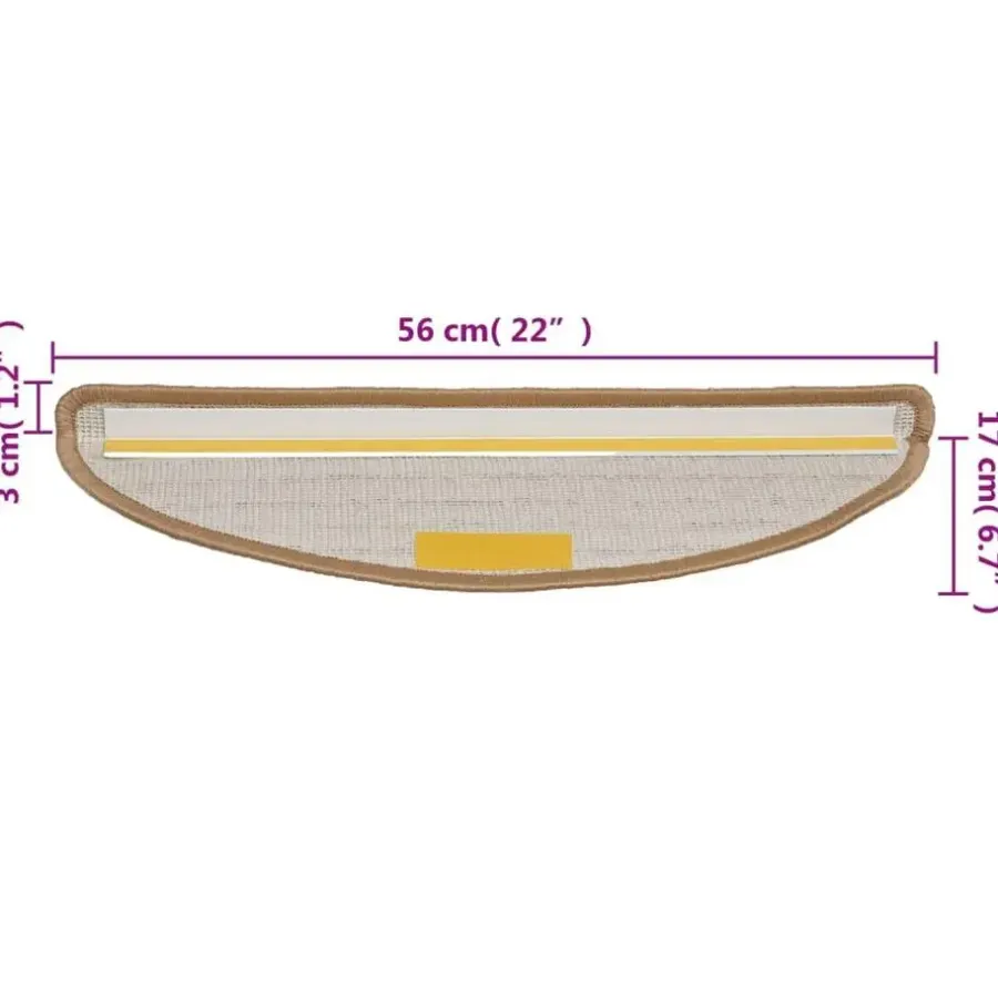 Trapmatten-vidaXL - Tapijt Traptrede - Beige - Polypropyleen