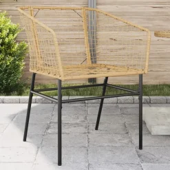 vidaXL - Terrasstoel - Bruin - Poly rattan en staal - 2 stuks