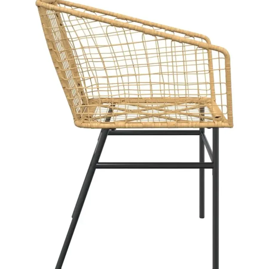 vidaXL - Terrasstoel - Bruin - Poly rattan en staal - 2 stuks