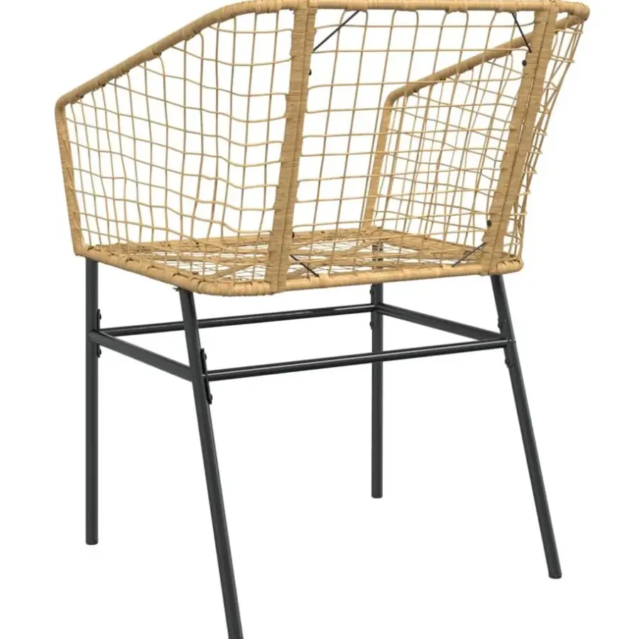 vidaXL - Terrasstoel - Bruin - Poly rattan en staal - 2 stuks