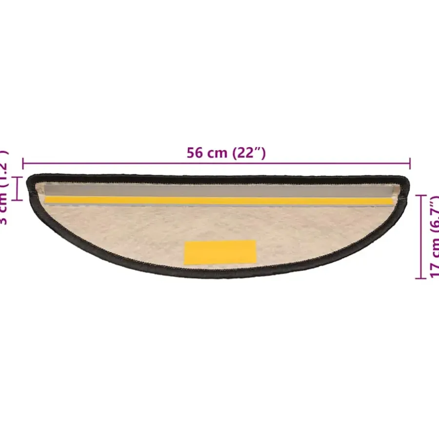 Trapmatten-vidaXL - Trapmat - Antraciet - Stof - 56 x 17 x 3 cm - 15 stuks