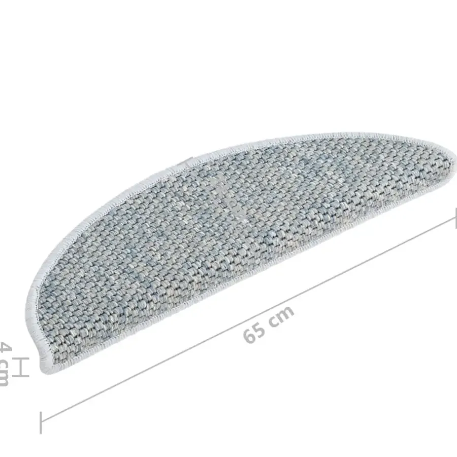 vidaXL - Trapmat - Blauw - Stof - 65 x 21 x 4 cm - 15 stuks