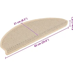 Trapmatten-vidaXL - Trapmat - Crème - Stof - 65 x 21 x 4 cm - 15 stuks