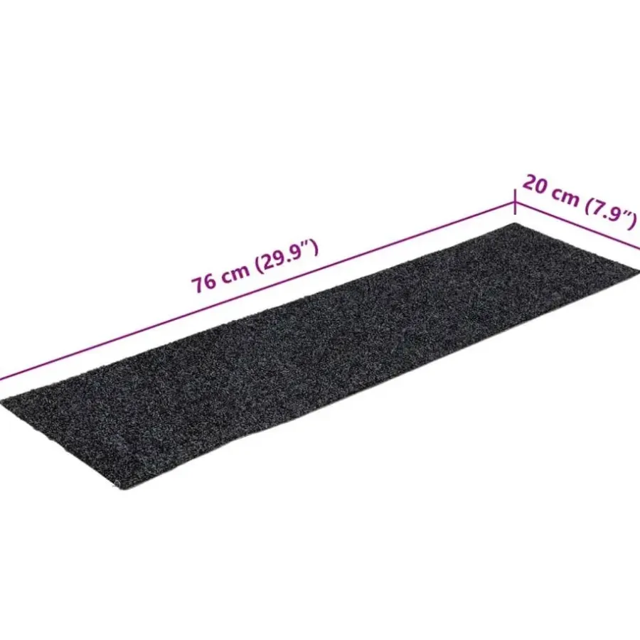 Trapmatten-vidaXL - Trapmat - Grijs - Polypropyleen - 76 x 20 cm - 15 stuks