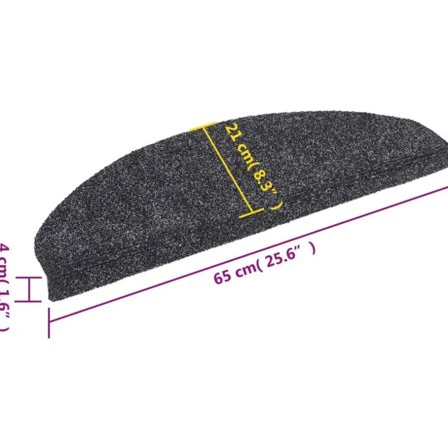 Trapmatten-vidaXL - Trapmat - Grijs - Polypropyleen - 65 x 21 x 4 cm - 15 stuks