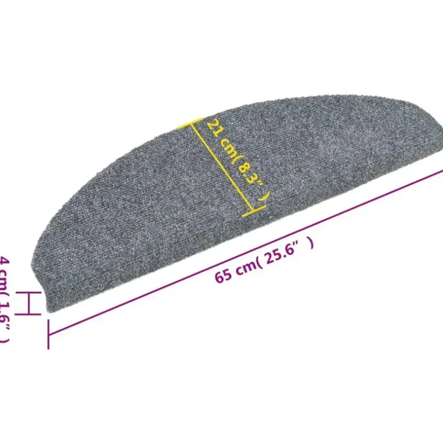 Trapmatten-vidaXL - Trapmat - Grijs - Polypropyleen - 65 x 21 x 4 cm - 15 stuks