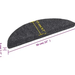 Trapmatten-vidaXL - Trapmat - Grijs - Polypropyleen - 56 x 17 x 3 cm - 15 stuks