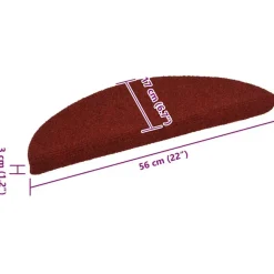 vidaXL - Trapmat - Rood - Polypropyleen - 56 x 17 x 3 cm - 15 stuks