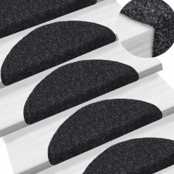 vidaXL - Trapmat - Zwart - Polypropyleen - 56 x 17 x 3 cm - 5 stuks