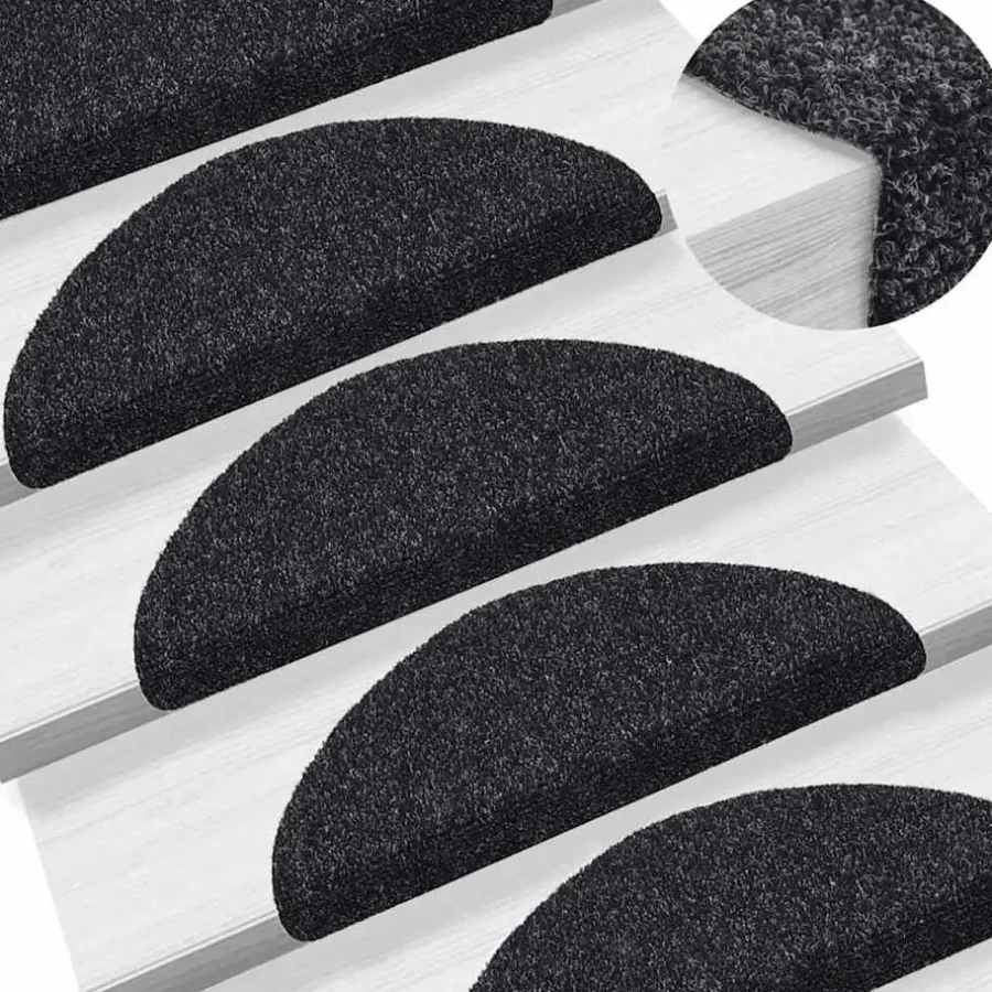 vidaXL - Trapmat - Zwart - Polypropyleen - 56 x 17 x 3 cm - 5 stuks