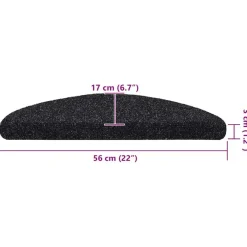 vidaXL - Trapmat - Zwart - Polypropyleen - 56 x 17 x 3 cm - 5 stuks