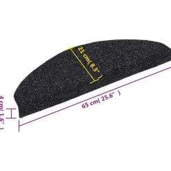 Trapmatten-vidaXL - Trapmat - Zwart - Polypropyleen - 65 x 21 x 4 cm - 15 stuks
