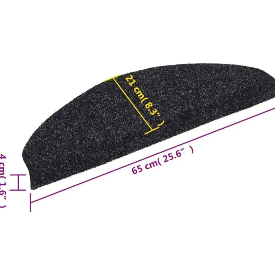 Trapmatten-vidaXL - Trapmat - Zwart - Polypropyleen - 65 x 21 x 4 cm - 15 stuks