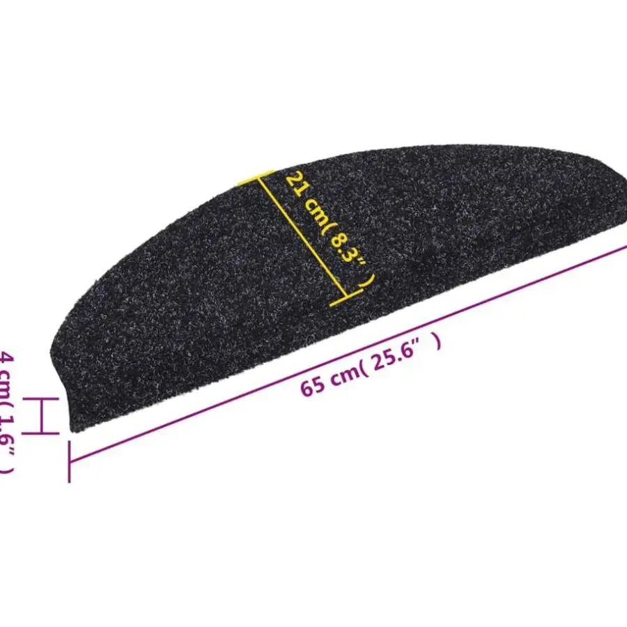 Trapmatten-vidaXL - Trapmat - Zwart - Polypropyleen - 65 x 21 x 4 cm - 10 stuks