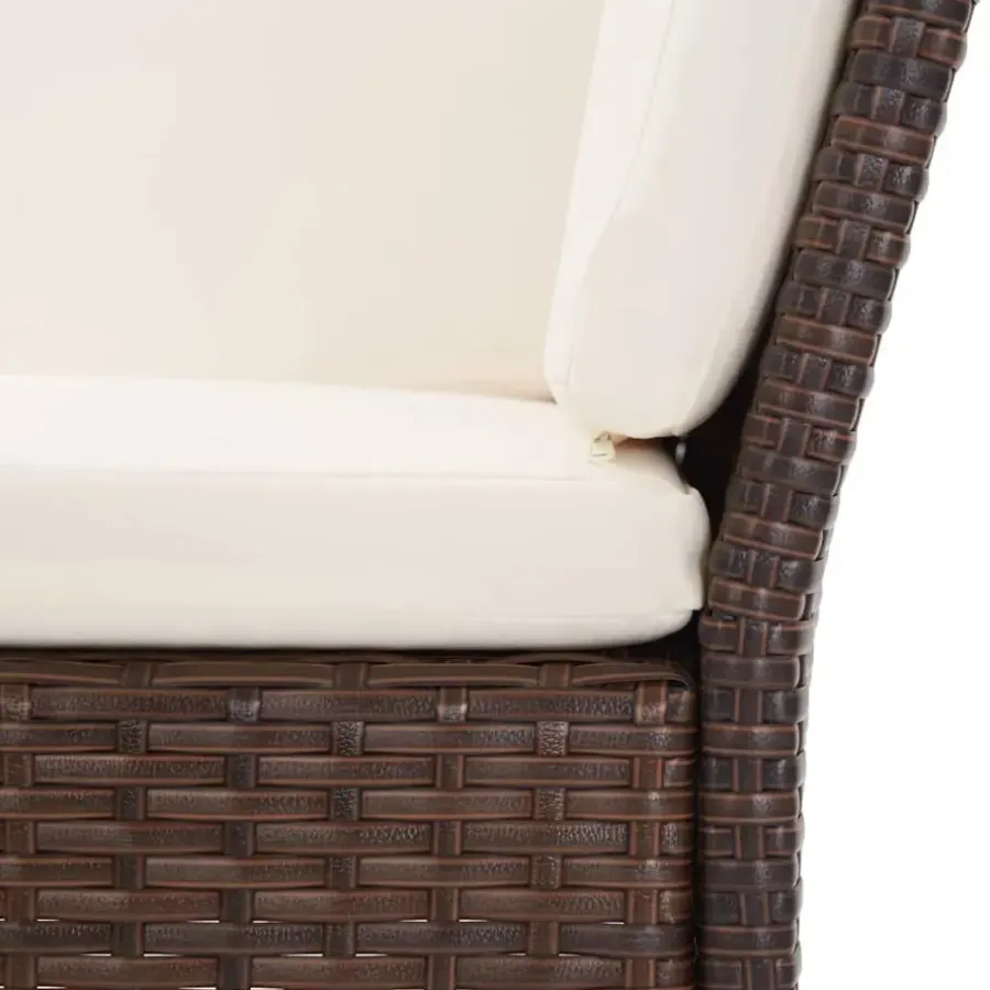 Loungebanken-vidaXL - Tuin Loungeset - Bruin - Poly rattan