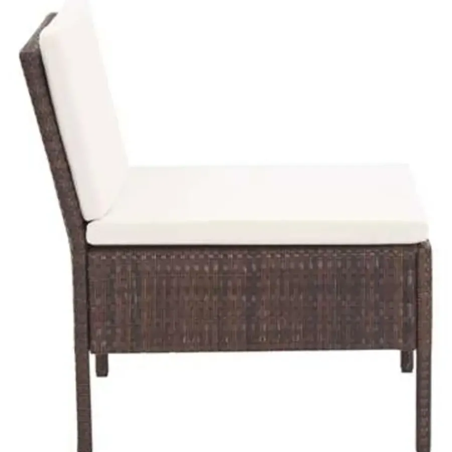 Loungebanken-vidaXL - Tuin Loungeset - Bruin - Poly rattan