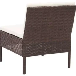 Loungebanken-vidaXL - Tuin Loungeset - Bruin - Poly rattan