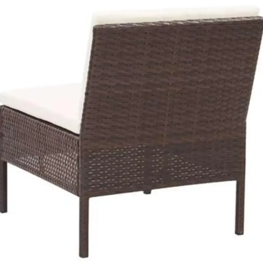 Loungebanken-vidaXL - Tuin Loungeset - Bruin - Poly rattan