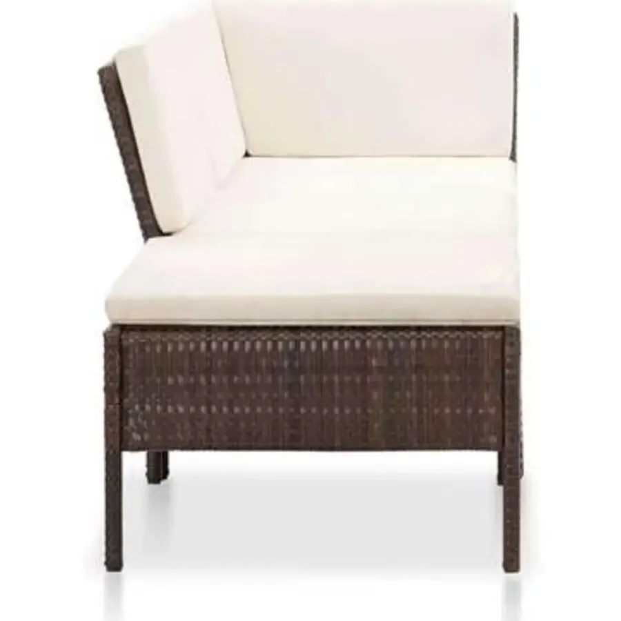 Loungebanken-vidaXL - Tuin Loungeset - Bruin - Poly rattan
