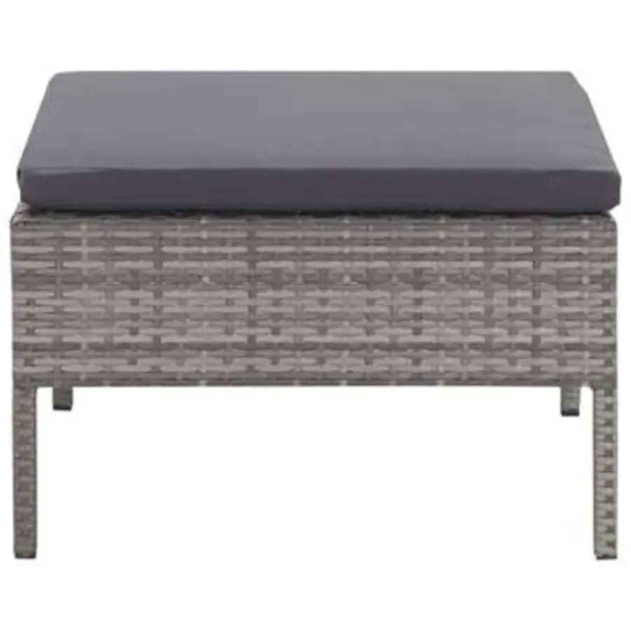 vidaXL - Tuin Loungeset - Grijs - Poly rattan