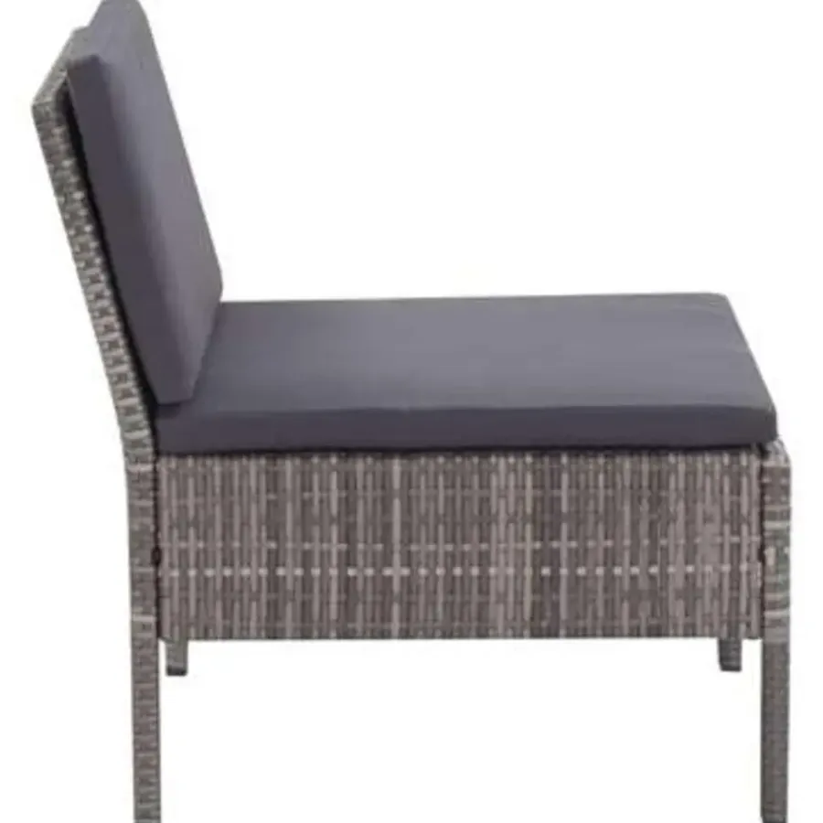 vidaXL - Tuin Loungeset - Grijs - Poly rattan