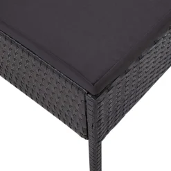 Loungebanken-vidaXL - Tuin Loungeset - Zwart - Poly rattan