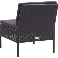 Loungebanken-vidaXL - Tuin Loungeset - Zwart - Poly rattan