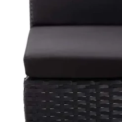 Loungebanken-vidaXL - Tuin Loungeset - Zwart - Poly rattan