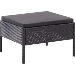 Loungebanken-vidaXL - Tuin Loungeset - Zwart - Poly rattan