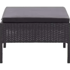 Loungebanken-vidaXL - Tuin Loungeset - Zwart - Poly rattan