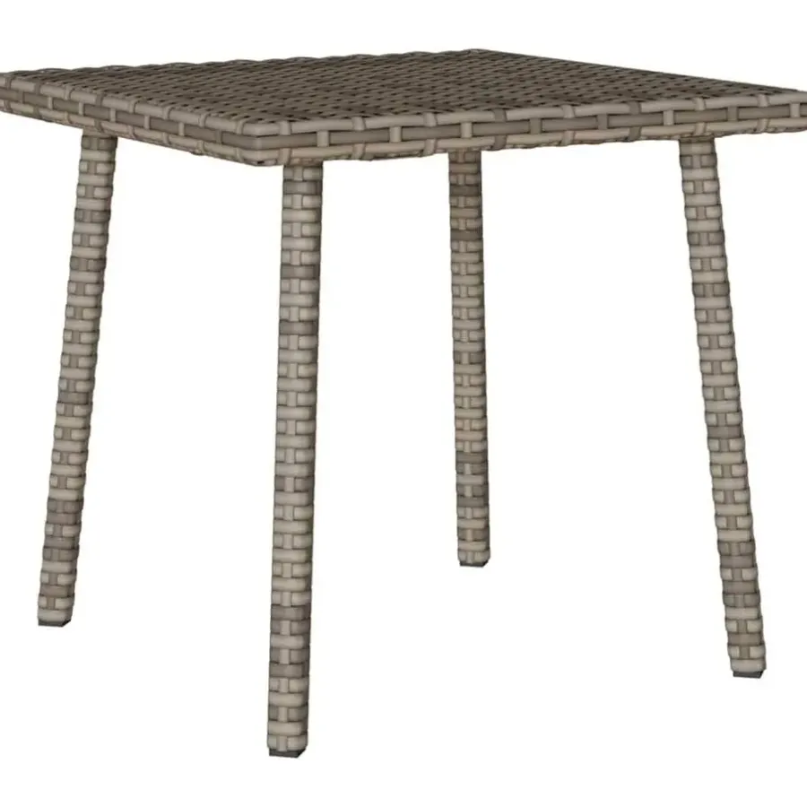 vidaXL - Tuin Salontafel - Grijs - Poly rattan - 40 x 40 x 37 cm