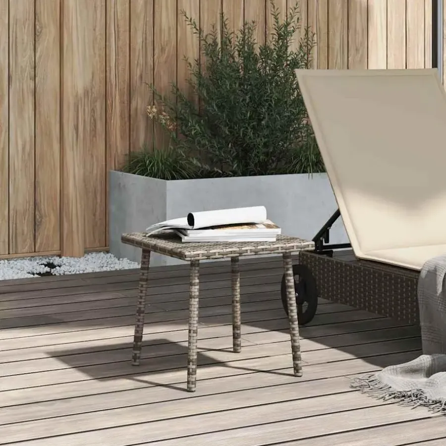 vidaXL - Tuin Salontafel - Grijs - Poly rattan - 40 x 40 x 37 cm