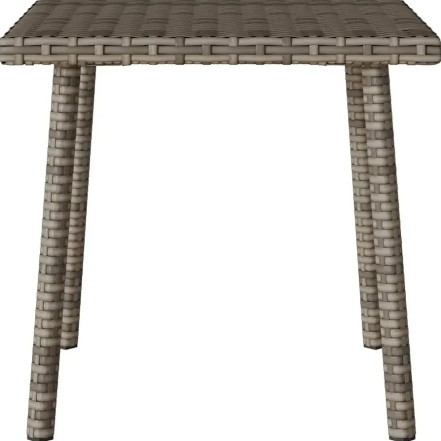 vidaXL - Tuin Salontafel - Grijs - Poly rattan - 40 x 40 x 37 cm