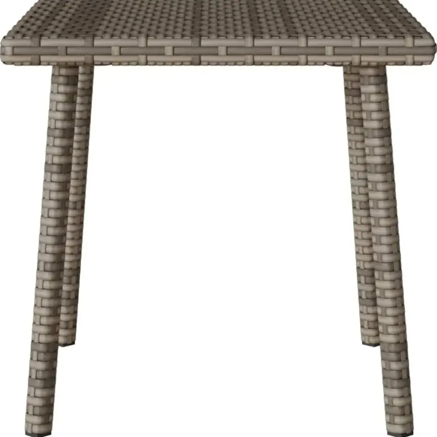 vidaXL - Tuin Salontafel - Grijs - Poly rattan - 40 x 40 x 37 cm