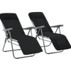Ligbedden-vidaXL - Tuin Stoel - Zwart - Stof - 2 stuks