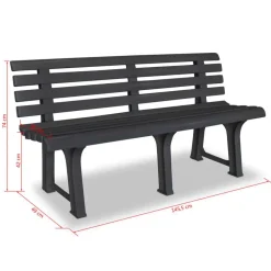 vidaXL - Tuinbank - Antraciet - Kunststof