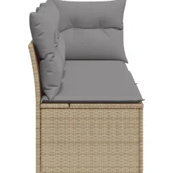 Loungebanken-vidaXL - Tuinbank - Beige - Poly rattan