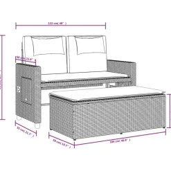 vidaXL - Tuinbank - Beige - Poly rattan