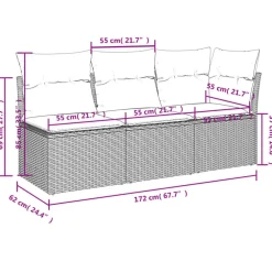 vidaXL - Tuinbank - Beige - Poly rattan