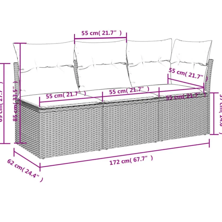 vidaXL - Tuinbank - Beige - Poly rattan