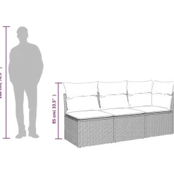 vidaXL - Tuinbank - Beige - Poly rattan
