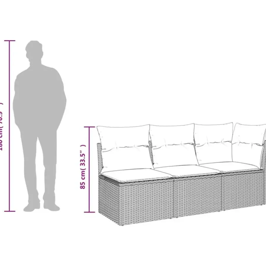 vidaXL - Tuinbank - Beige - Poly rattan