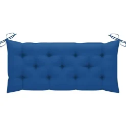 Tuinbanken-vidaXL - Tuinbank - Blauw - Bamboe - 120 cm - Met kussen