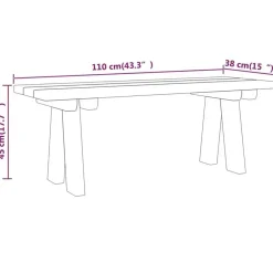 Tuinbanken-vidaXL - Tuinbank - Bruin - Grenenhout - 110 x 38 x 45 cm