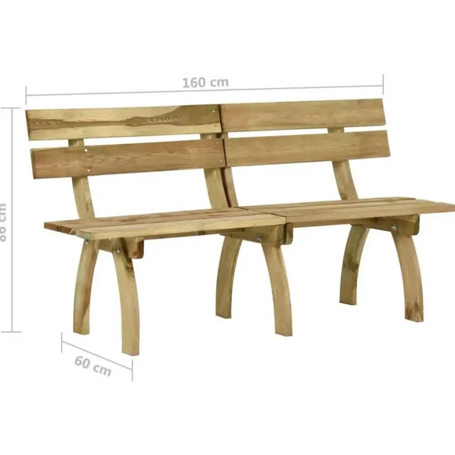 Tuinbanken-vidaXL - Tuinbank - Bruin - Grenenhout - 160 x 60 x 86 cm