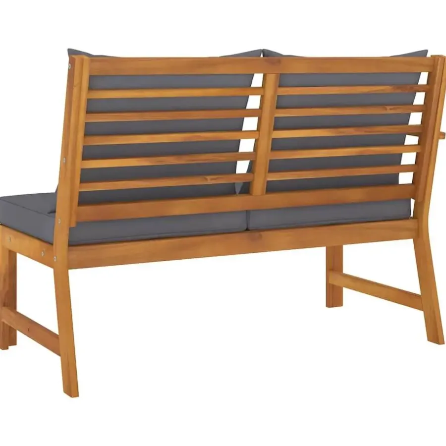 Tuinbanken-vidaXL - Tuinbank - Bruin - Stof - Met donkergrijs kussen - 114.5 cm