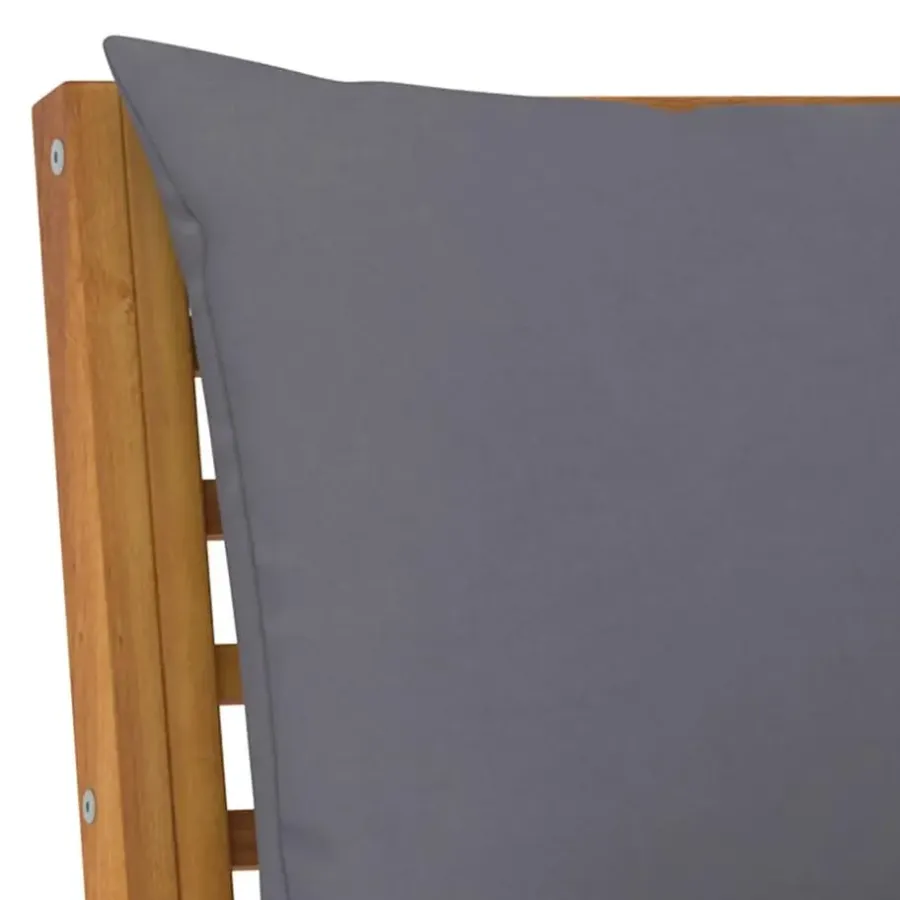 Tuinbanken-vidaXL - Tuinbank - Bruin - Stof - Met donkergrijs kussen - 114.5 cm